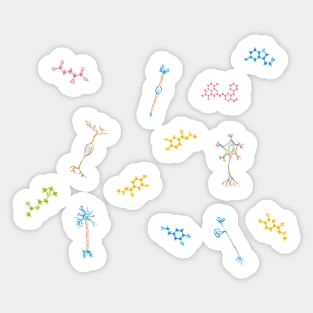 Neurons and Neurotransmitters Rainbow Sticker